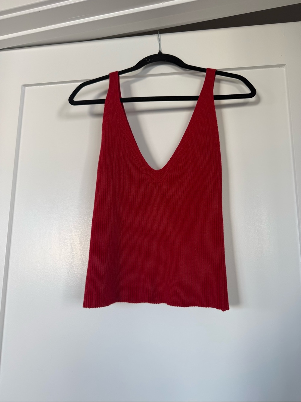 BRANDY V-Neck Red Knit Top